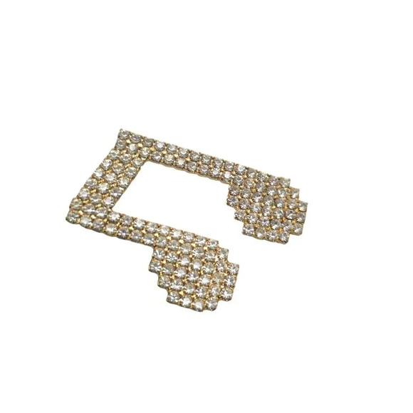 Dorothy Bauer Clear Rhinestone Musical Note Symbol Brooch Pin Gold Tone Vintage - Picture 2 of 4